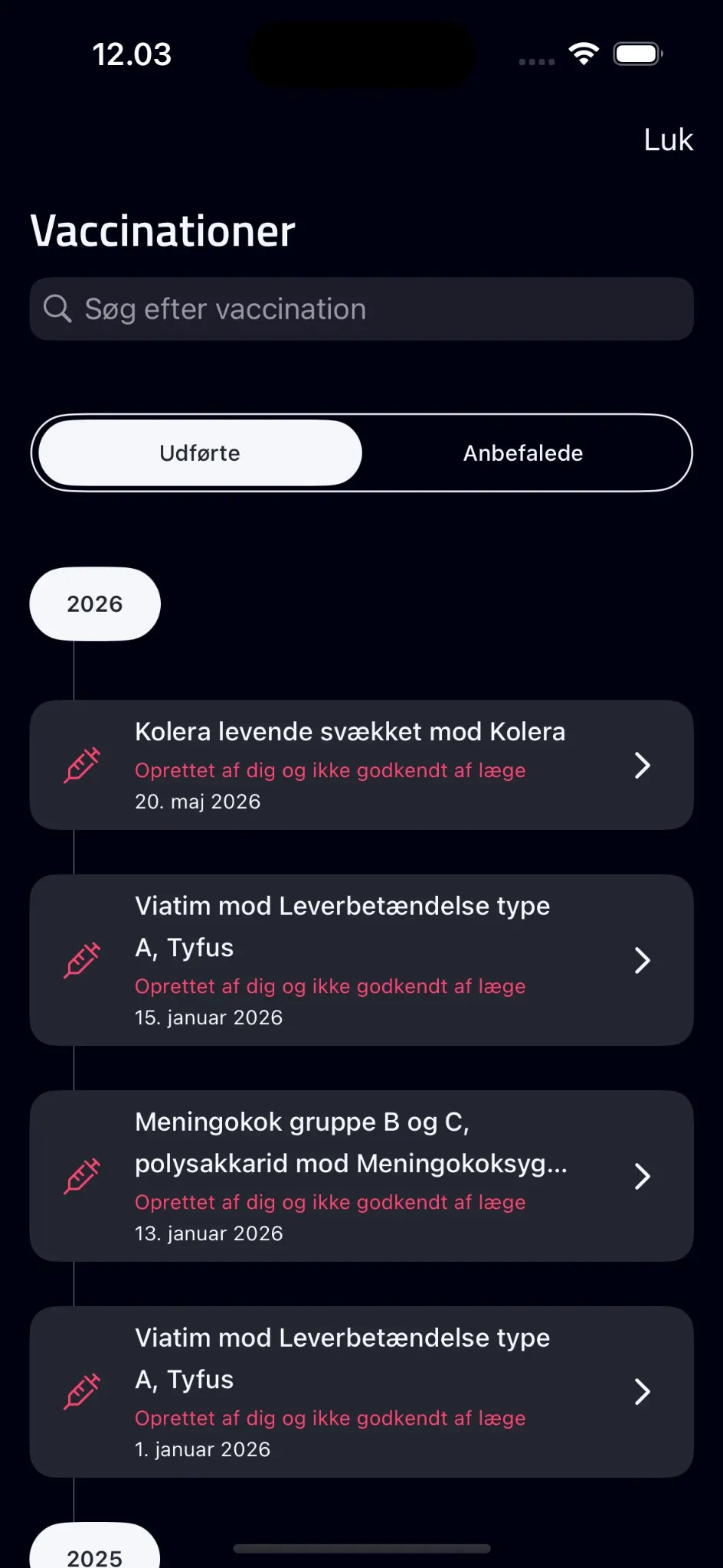 MinSundhed vaccinations